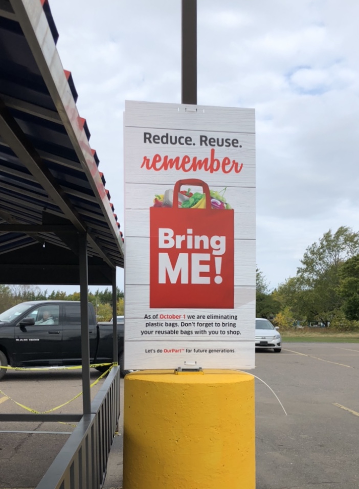 Foodland Reduce Reuse Remember sign in carpark