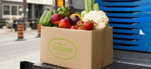 Produce in Second Harvest box on truck